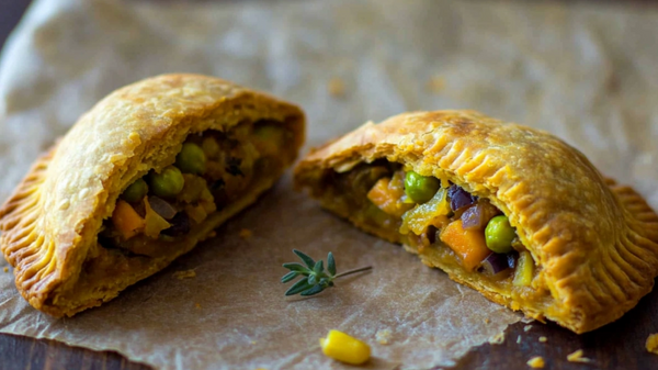 Jamaican Veggie Patties with Turmeric Coconut Crust