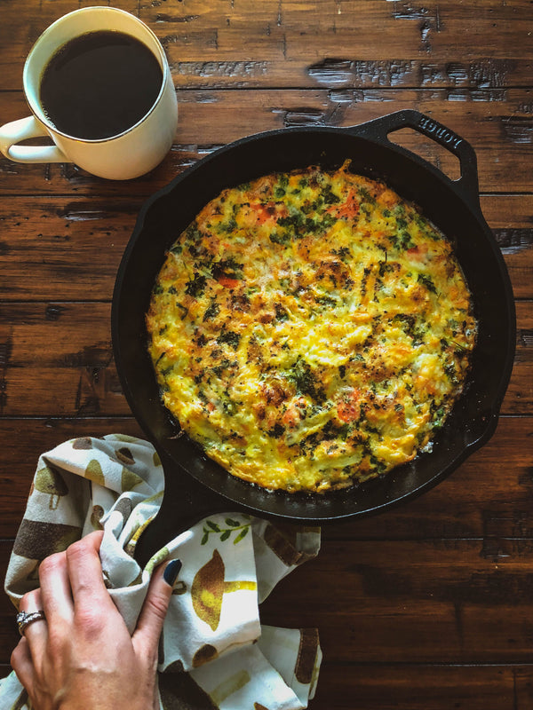 Cilantro Chile Frittata with Potatoes, Zucchini & Goat Cheese