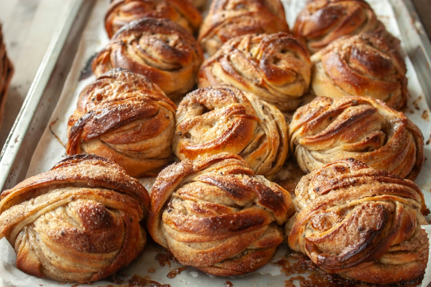 Swedish cardamom buns fresh from the oven